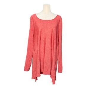 Eileen Fisher‎ Sweater Blouse Women's Large Tunic Top Orange Wool Alpaca Blend